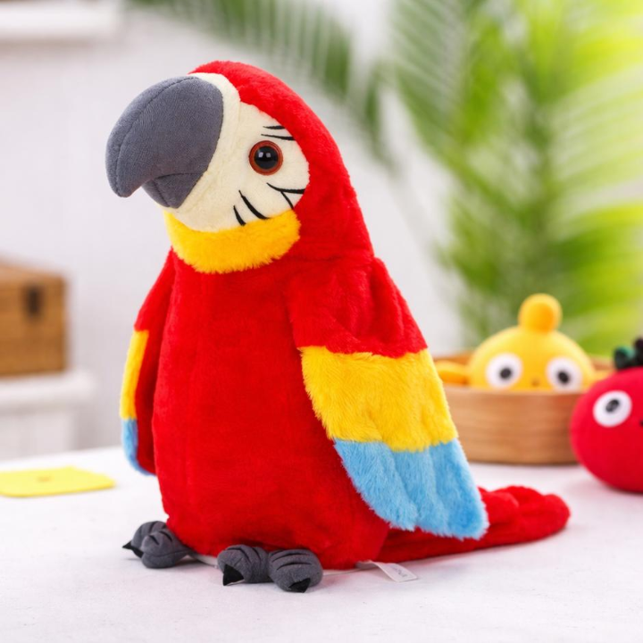 Perroquet en Peluche Interactif – Répète les Voix, Parle et Bat des Ailes